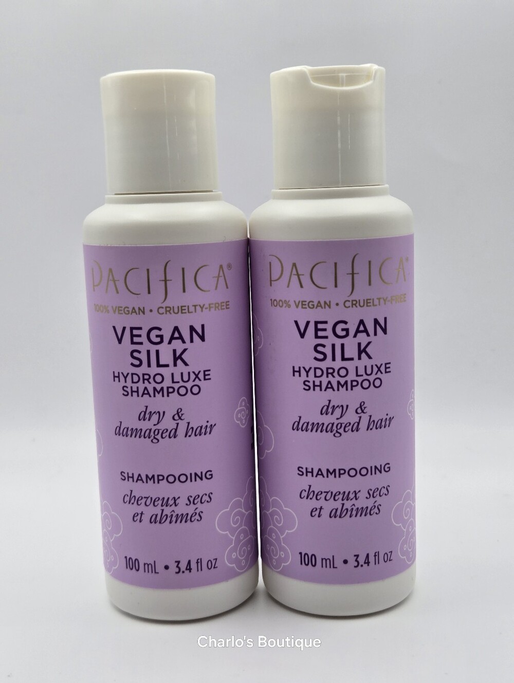 Set of 2 Pacifica Vegan Silk Hydro Luxe Shampoo 3.4 oz